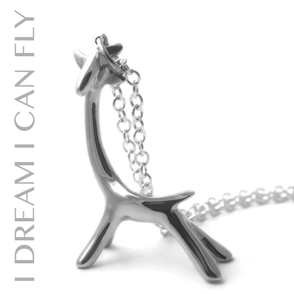 Giraffe necklace in sterling silver